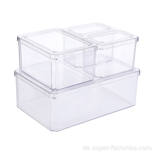 Set 4 Kunststoff-Aufbewahrungsbehälter für Lebensmittel